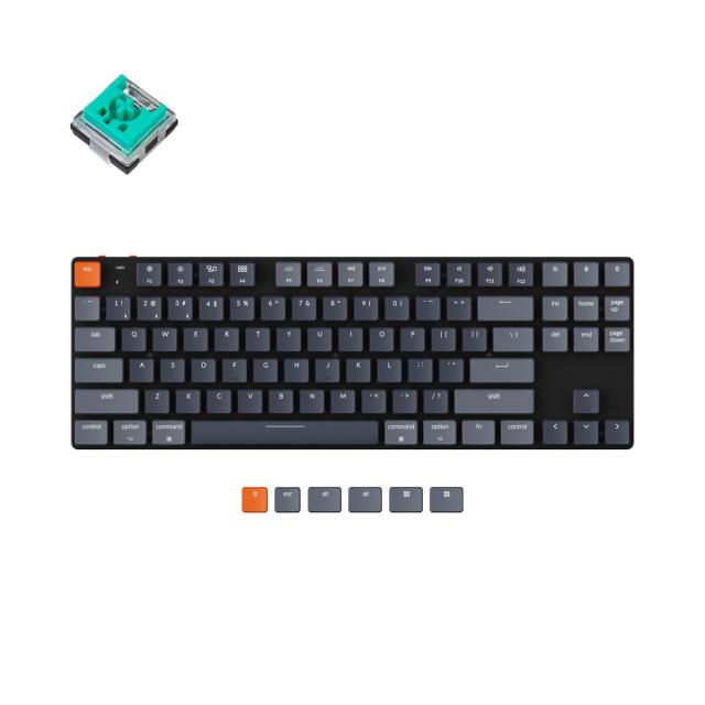 Геймърска Механична клавиатура Keychron K1 SE TKL E5, Hot-Swappable Low Profile Keychron Optical Mint Switch RGB Backlight, алуминиева и пластмасова рамка