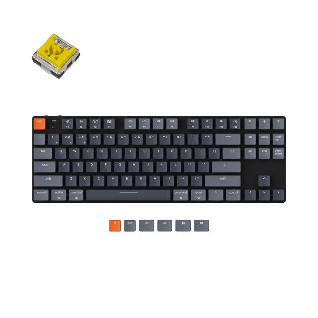 Геймърска Механична клавиатура Keychron K1 SE TKL E4, Hot-Swappable Low Profile Keychron Optical Banana Switch RGB Backlight, алуминиева и пластмасова рамка