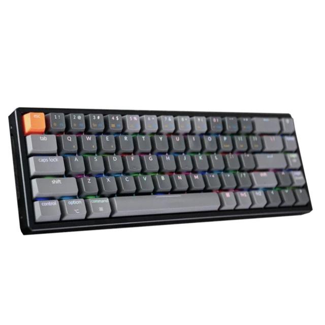 Геймърска Механична клавиатура Keychron K6 V2, Hot-Swappable Aluminum 65% Blue Switch, RGB подсветка, жична/безжична