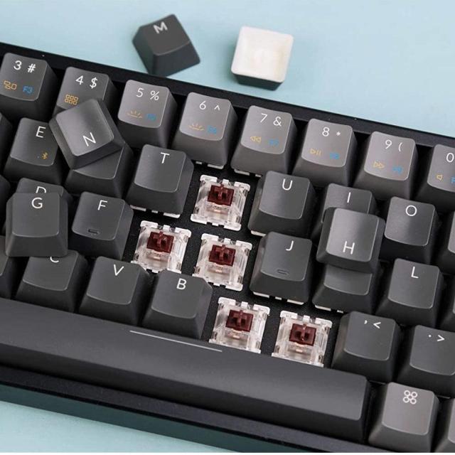 Геймърска Механична клавиатура Keychron K6 V2, Hot-Swappable Aluminum 65% Blue Switch, RGB подсветка, жична/безжична