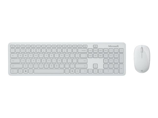 Комплект клавиатура и мишка Microsoft Bluetooth Desktop, 1000 dpi, 3 бутона, Bluetooth 4.0, бели, QHG-00060