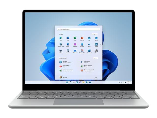 Лаптоп Microsoft Surface Laptop Go 2 (4-ядрен) Tiger Lake Intel Core i5-1135G7 2.4/4.2 GHz, 12.4" (31.50cm) PixelSense Glare Touchscreen Display, 8GB LPDDR4, 128GB SSD, Intel Iris Xe Graphics, Wi-Fi 6, Windows 11 Home, Platinum, 8QC-00024
