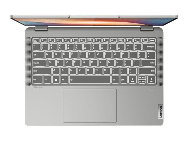 Лаптоп LENOVO Flex 5 (6-ядрен) AMD Ryzen 5 5500U 2.1/4.0GHz, 14" (35.56 cm) WUXGA IPS Glass, Touchscreen Display, 16GB DDR4, 512GB PCIe, Windows 11 Home, Cloud Grey 82R90007BM