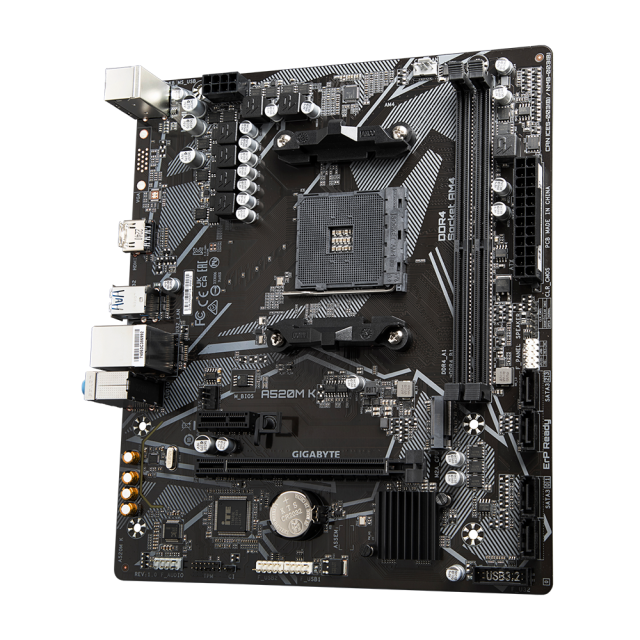 Дънна платка GIGABYTE A520M K, Socket AM4, 2xDDR4, (HDMI), M.2 NVMe, mATX