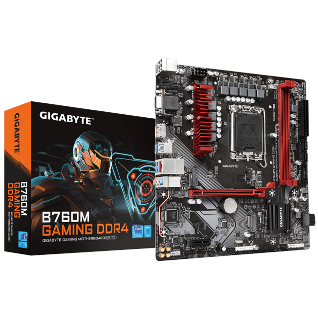 Дънна платка GIGABYTE B760M GAMING, LGA1700, 2xDDR4, (HDMI/DP/VGA), PCIe 4.0, 2xM.2 NVMe, USB Type-C, ATX