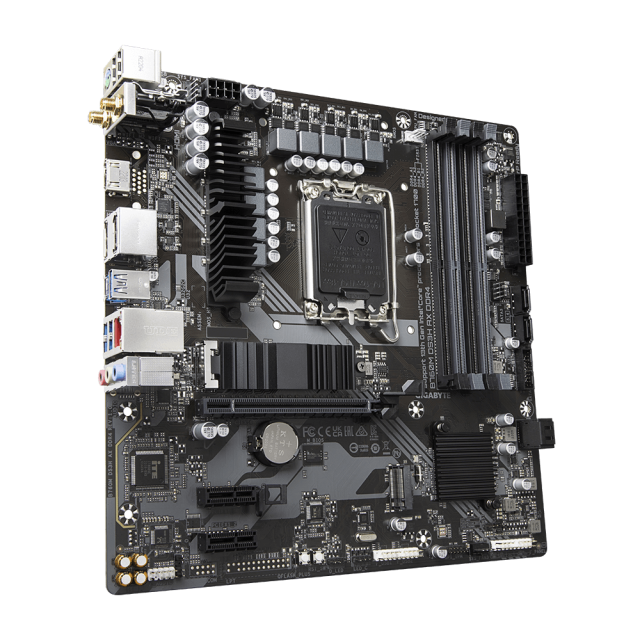 Дънна платка GIGABYTE B760M DS3H AX, LGA1700, 4xDDR4, (HDMI/DP), WIFI 6E, PCIe 4.0, 2xM.2 NVMe, USB Type-C, ATX