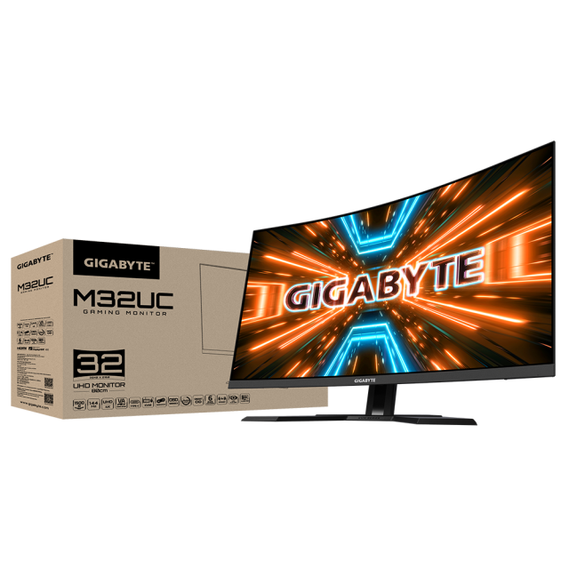 Монитор Gigabyte M32UC, 31.5" (80.01 cm) SS VA UHD 3840 x 2160, Curved 1500R, 160Hz, 1ms, HDR 400, KVM