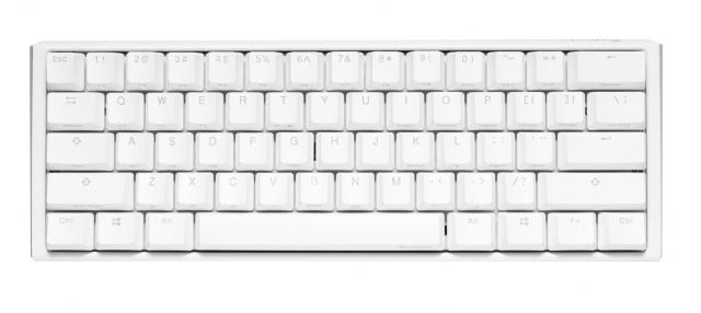 Геймърскa механична клавиатура Ducky One 3 Pure White Mini 60, Hotswap Cherry Mx Silent Red, RGB, PBT Keycaps