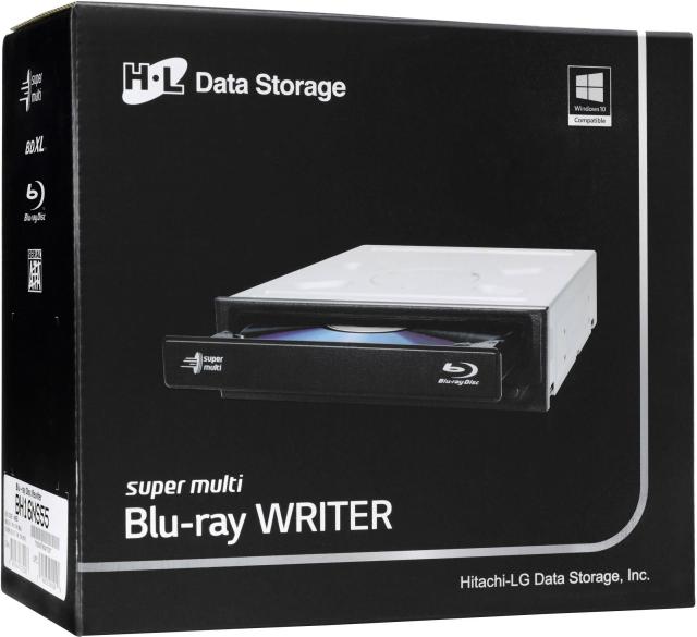 Записващо устройство Blue-Ray Hitachi-LG BH16NS55, За вграждане в компютър, SATA, Черен, BULK