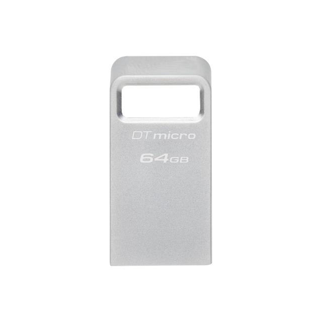 USB памет KINGSTON 64GB DataTraveler Micro 200MB/s Metal, USB 3.2 Gen 1, Сребрист