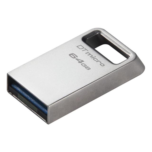 USB памет KINGSTON 64GB DataTraveler Micro 200MB/s Metal, USB 3.2 Gen 1, Сребрист