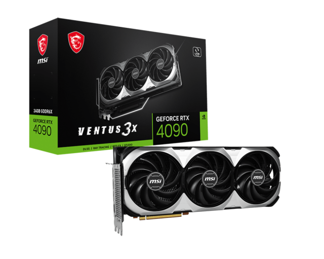 Видео карта MSI GeForce RTX 4090 VENTUS 3X OC 24GB GDDR6X, 384-bit, PCI-E 4.0, DisplayPort, HDMI