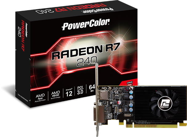 Видеокарта PowerColor AMD Radeon R7 240 2GB GDDR5, 64-bit, HDMI, DVI