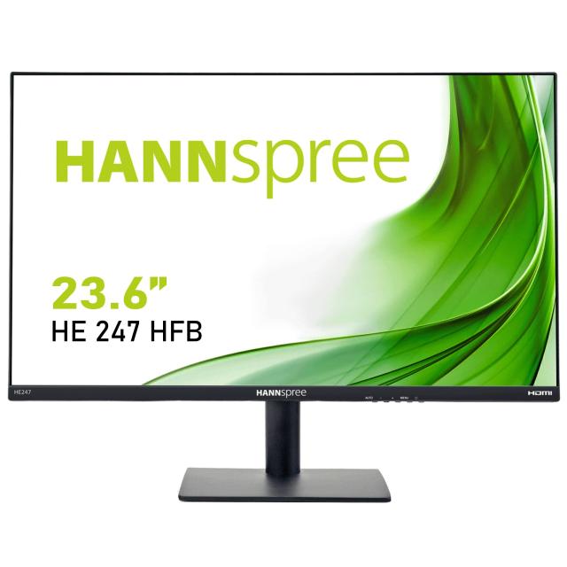 Монитор HANNSPREE HE247HFB, Full HD, Wide, 23.6" (59.94 cm), HDMI, D-Sub,  Черен