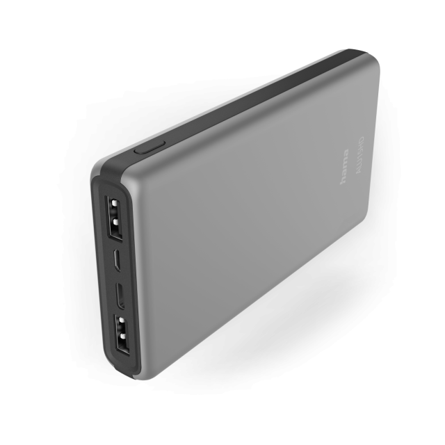 Външна батерия HAMA ALU15HD, 15000 mAh, 3 изхода: 1 x USB-C, 2 x USB-A, сребрист