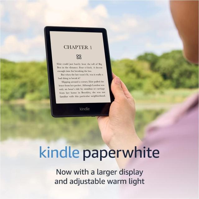 eBook четец Kindle Paperwhite 2022, 6.8", 16GB, WiFi, Регулируема светлина, Bluetooth, IPX8, Черен