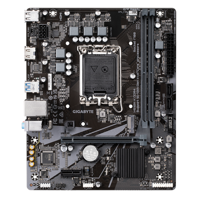 Дънна платка GIGABYTE H610M-K, LGA1700, 2xDDR4, NVMe PCIe 3.0 x4 M.2​, mATX