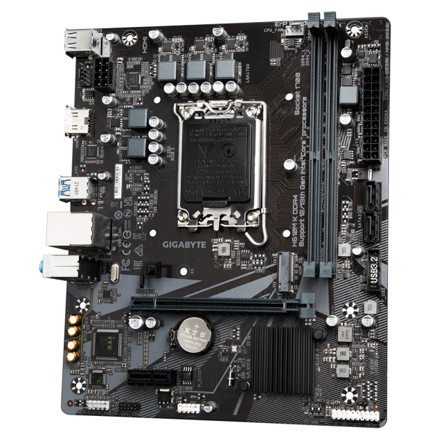 Дънна платка GIGABYTE H610M-K, LGA1700, 2xDDR4, NVMe PCIe 3.0 x4 M.2​, mATX