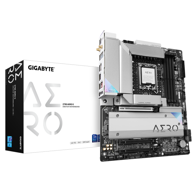 Дънна платка GIGABYTE Z790 AERO G LGA1700, PCIe 5.0, 4xDDR5, Wi-Fi 6E, RGB Fusion, USB Type-C, HDMI, DP, ATX