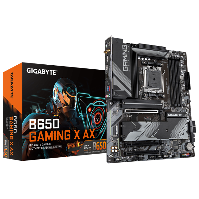 Дънна платка GIGABYTE B650 GAMING X AX, Socket AM5, Wi-Fi 6E, 4xDDR5, M.2 PCIe 4.0, USB Type-C, HDMI, DP, ATX 