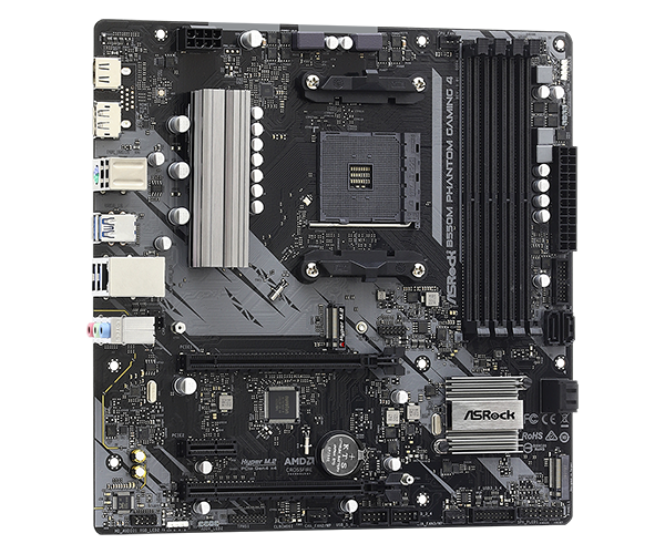 Дънна платка ASRock B550M Phantom Gaming 4, AM4, B550, DDR4, PCI-E 4.0, (CFX), 4x SATA 6Gb/s, 2x M.2, 4x USB 3.2 Gen1, HDMI, DP, mATX