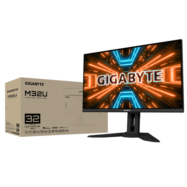 Геймърски Монитор Gigabyte M32U, 31.5" SS IPS UHD 3840x2160, 144Hz, 1ms, HDR 400, KVM, FreeSync Premium Pro