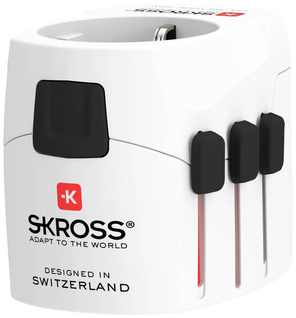 Адаптер SKROSS PRO Light Schuko, 2 x USB-A, World, Бял