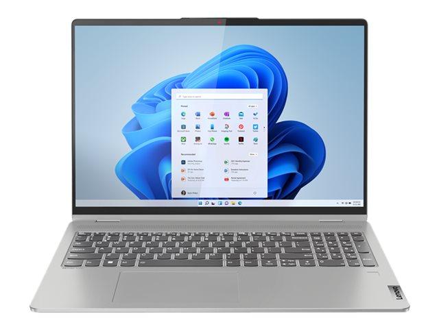 Лаптоп  LENOVO Flex 5 (8-ядрен) AMD Ryzen 7 5700U 1.8/4.3GHz, 16.0" (40.64 cm) WQXGA 400N sRGB Touch, 16GB DDR4, 512GB PCIe Windows 11 Home, Storm Grey, 82RA0007BM