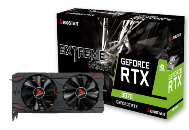 Видео карта BIOSTAR GeForce RTX 3070 EXTREME GAMING , 8GB GDDR6, 256-bit, DP, HDMI