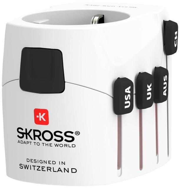 Адаптер SKROSS Pro World 1103180, Schuko, USB, Бял