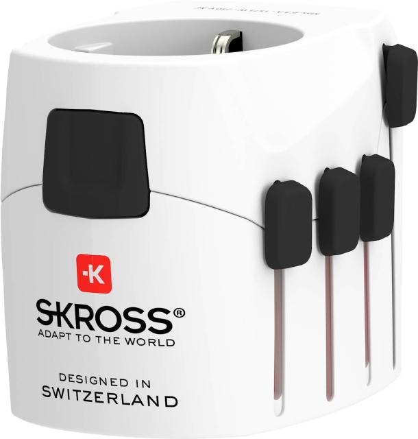 Адаптер SKROSS Pro World 1103180, Schuko, USB, Бял