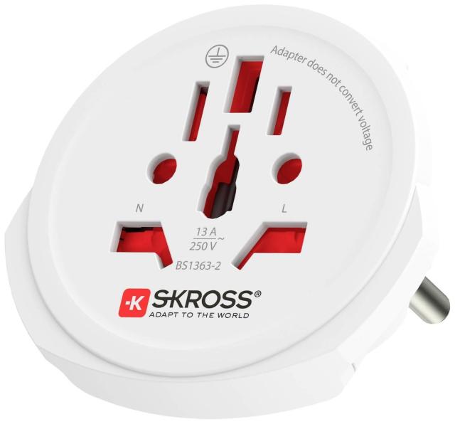 Адаптер SKROSS Pro World 1103180, Schuko, USB, Бял