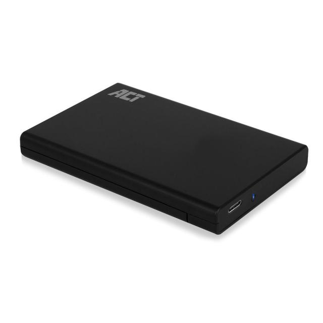 Кутия за твърд диск ACT AC1225, SATA, 2.5", USB-C 3.2 Gen2, Черен