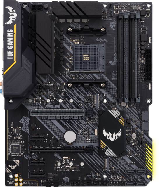 Дънна платка ASUS TUF GAMING B450-PLUS II, socket AM4, M.2 PCIe 3.0 x4, 4x DDR4, Aura Sync RGB, ATX