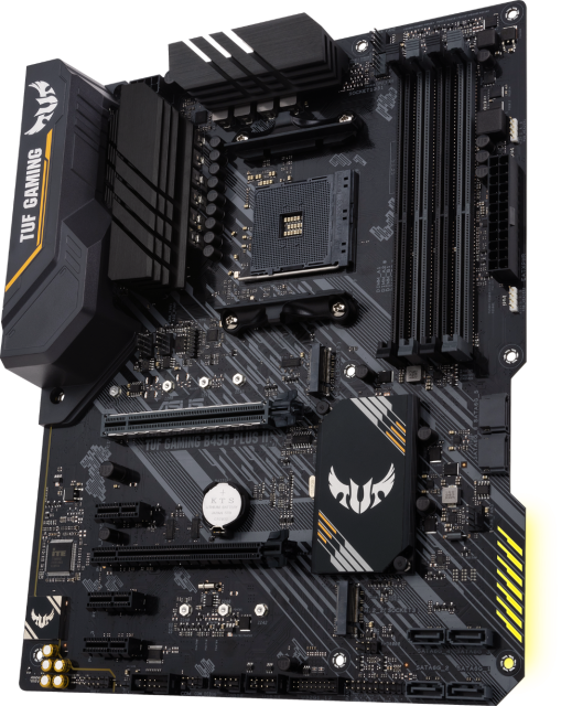 Дънна платка ASUS TUF GAMING B450-PLUS II, socket AM4, M.2 PCIe 3.0 x4, 4x DDR4, Aura Sync RGB, ATX