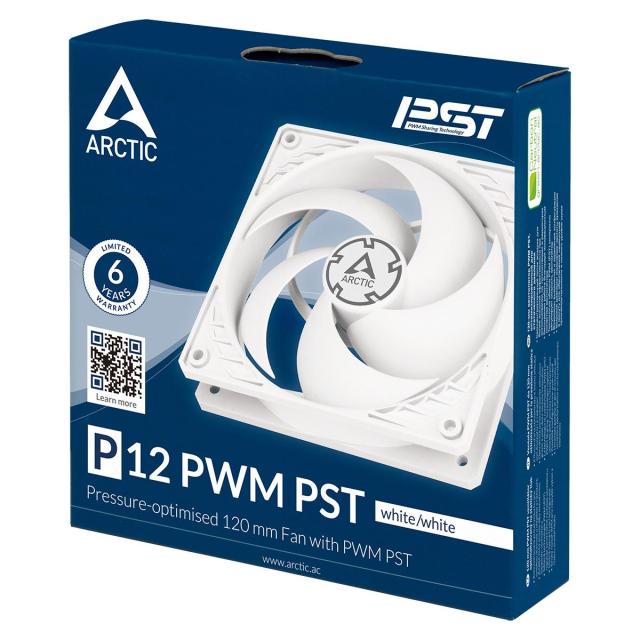 Вентилатор Arctic Fan F12 PWM, 120 мм, 4-Pin, Бял