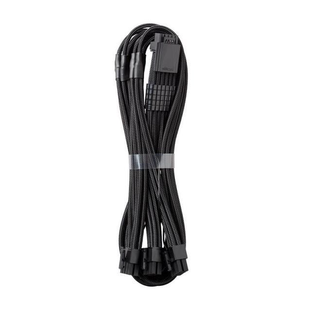 Кабел CableMod PRO ModMesh RT-Series 12VHPWR към 3x8Pin PCI-E кабел - 60cm за ASUS/Seasonic захранвания, Black
