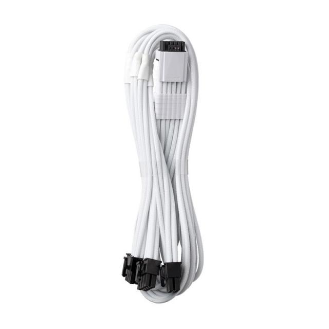 Кабел CableMod PRO ModMesh RT-Series 12VHPWR към 3x8Pin PCI-E кабел - 60cm за ASUS/Seasonic захранвания, White