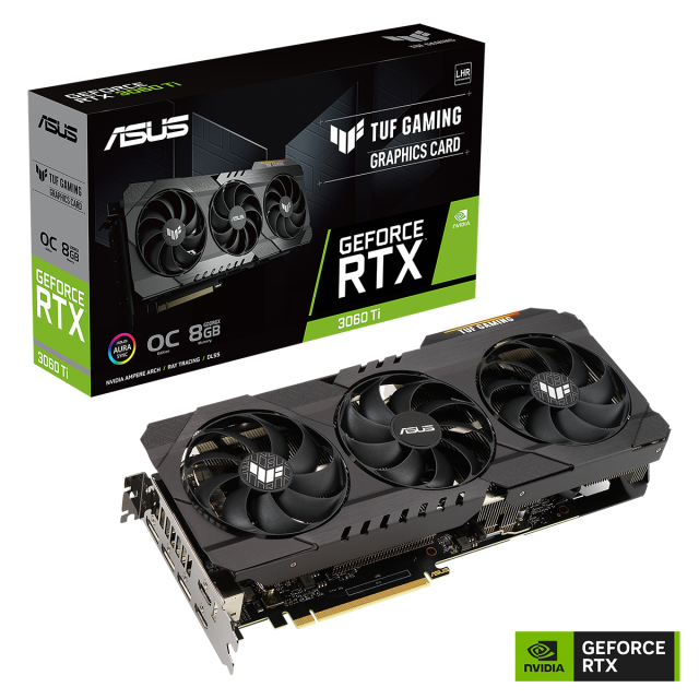 Видео карта ASUS TUF Gaming GeForce RTX 3060 Ti OC Edition 8GB GDDR6X, 256-bit, 2xHDMI, 3xDP