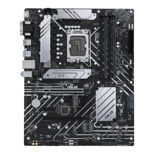 Дънна платка ASUS PRIME B660-PLUS D4, LGA 1700, 4x DDR4, Dual M.2, DisplayPort, D-Sub, HDMI, USB Type-C, Aura Sync RGB, ATX