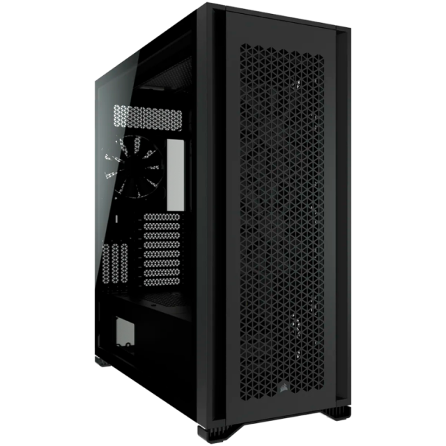 Кутия Corsair 7000D Airflow Full Tower, Tempered Glass, 4 x USB 3.0, 1 x USB 3.1 Type-C, 1 x Combo Audio Jack, Черно