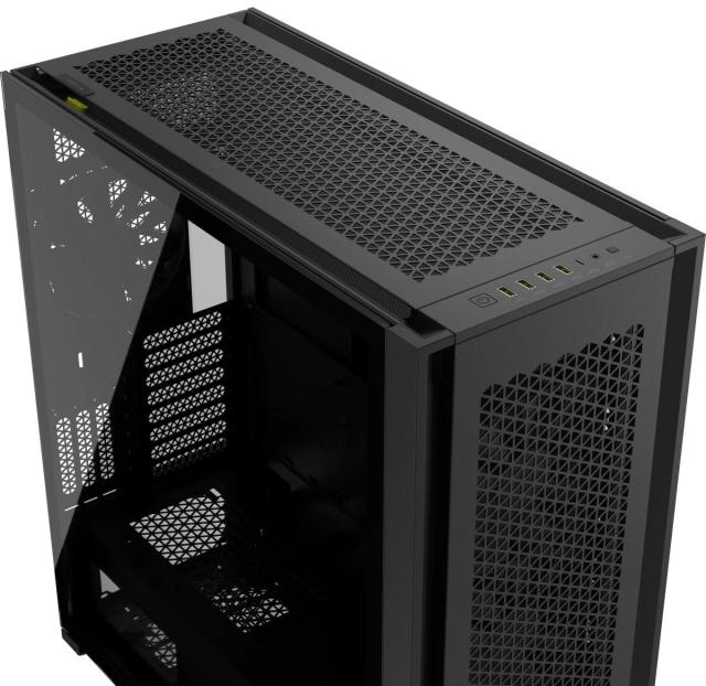 Кутия Corsair 7000D Airflow Full Tower, Tempered Glass, 4 x USB 3.0, 1 x USB 3.1 Type-C, 1 x Combo Audio Jack, Черно