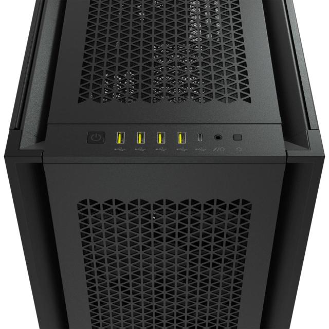 Кутия Corsair 7000D Airflow Full Tower, Tempered Glass, 4 x USB 3.0, 1 x USB 3.1 Type-C, 1 x Combo Audio Jack, Черно