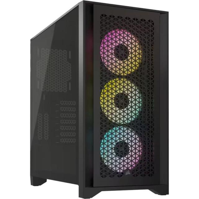 Кутия Corsair iCUE 4000D RGB Airflow Mid Tower, Tempered Glass, Черно