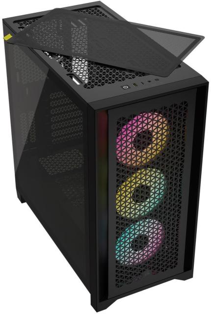 Кутия Corsair iCUE 4000D RGB Airflow Mid Tower, Tempered Glass, Черно