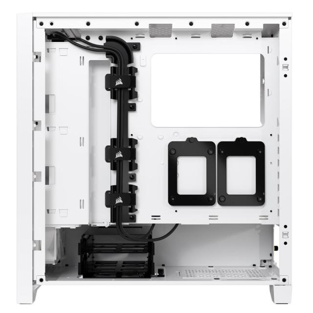 Кутия Corsair iCUE 4000D RGB Airflow Mid Tower, Tempered Glass, 1 x USB 3.1 Type-C, 1 x USB 3.0, 1 x HD Audio, Бяло