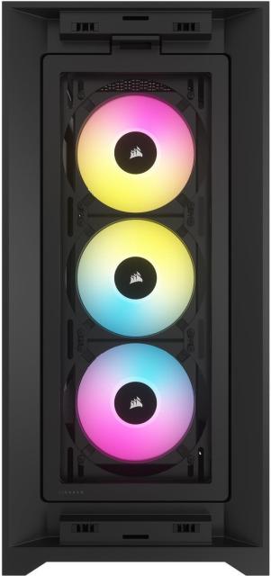Кутия Corsair iCUE 5000D RGB Airflow Mid Tower, Tempered Glass, 2 x USB 3.2 Gen2, 1 x USB Type-C, 1 x Audio/Mic jack, Черно