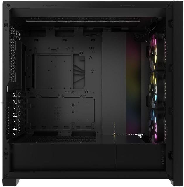 Кутия Corsair iCUE 5000D RGB Airflow Mid Tower, Tempered Glass, 2 x USB 3.2 Gen2, 1 x USB Type-C, 1 x Audio/Mic jack, Черно