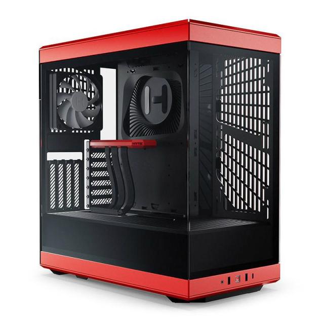 Кутия HYTE Y40 Tempered Glass, Mid-Tower, 2xUSB 3.0​, 1xUSB 3.2 Type-C​, Audio/Mic Jack, Червено и Черно