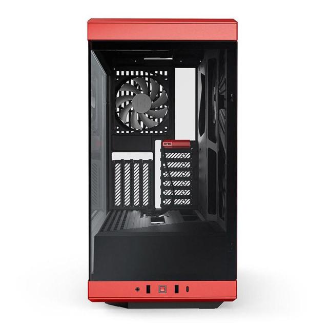 Кутия HYTE Y40 Tempered Glass, Mid-Tower, 2xUSB 3.0​, 1xUSB 3.2 Type-C​, Audio/Mic Jack, Червено и Черно